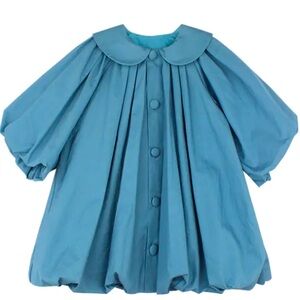 MiniOlie Toddler Puff Sleeves Button Dress